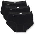 Sloggi Damen Unterhose Basic+ Midi , 3-Pack, 46, Schwarz
