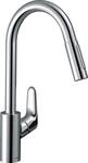 hansgrohe Focus K&uuml;chenarmatur (Wasserhahn K&uuml;che mit Schlauchbox, 150&deg; schwenkbar,