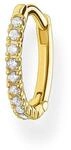 Thomas Sabo Damen Einzel Creole wei&szlig;e Steine gold, 925 Sterlingsilber,