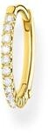 THOMAS SABO Einzel Creole wei&szlig;e Steine gold 925 Sterlingsilber, 750 Gelbgold