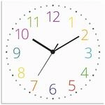 ARTLAND Wanddeko Wanduhr ohne Tickger&auml;usche aus Alu Kinderuhr Funk Uhr lautlos 30x30