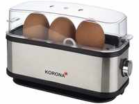 Korona 25304 Eierkocher | 1 bis 3 Eier | Single-Eierkocher | Edelstahlgehäuse | Mit