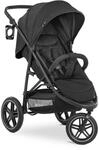 hauck Rapid 3R, Schwarz - Dreirad Kinderbuggy mit Gummireifen, Federung und