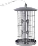 dobar 11515 Gro&szlig;e Multifunktions-Futters&auml;ule - Vogelfutterspender mit 3 Futtersilos