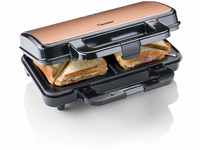 Bestron XL Sandwichmaker, Antihaftbeschichteter Sandwich-Toaster für 2 Sandwiches,