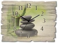 ARTLAND Wanddeko Wanduhr ohne Tickger&auml;usche aus Holz Quarzuhr 40x30 cm...