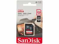 SanDisk Ultra 256GB SDXC Memory Card, up to 100MB/s, Class 10, Black/Grey