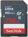 SanDisk Ultra 256GB SDXC Memory Card, up to 100MB/s, Class 10, Black/Grey