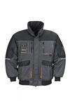 Terratrend Job Pilotenjacke, Gr&ouml;&szlig;e M, Dunkel Grau,schwarz,orange