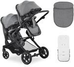 hauck Atlantic Twin, Melange Grey - Zwillingskinderwagen ab Geburt bis 15 kg je...