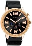 Oozoo Unisex Smartwatch mit Edelstahl Milanaiseband Rosegoldfarben/Schwarz 45 MM
