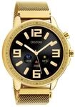 Oozoo Unisex Smartwatch mit Edelstahl Milanaiseband Goldfarben/Goldfarben 45 MM