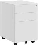 SONGMICS Rollcontainer, unter Schreibtisch, mit 3 Schublade, vormontiert,