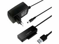 LogiLink AU0050 USB 3.0 auf SATA 3G/6G Adapter mit an/aus Schalter Schwarz