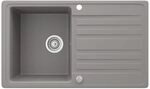 Bergstr&ouml;m Sp&uuml;lbecken, Beton, 76.5 x 46 cm mit Trockenplatz, beidseitig...