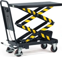 Fetra Hubtischwagen mit Doppel-Schere, Ladefl&auml;che 1010 x 520 mm