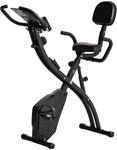 HOMCOM Heimtrainer 2-in-1 Fahrradtrainer mit LCD-Display Pulsmesser verstellbar Sitz