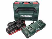 Metabo Basis Set 4X Akku 18 V 10,0 Ah LIHD + Doppelladegerät + metaBOX...