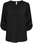 JDY Damen JDYDIVYA 3/4 TOP WVN NOOS T-Shirt, Black, 40