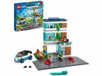 LEGO 60291 City Modernes Familienhaus, Puppenhaus mit Straßenplatten und 4