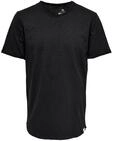 Herren O&S Rundhals T-Shirt Langes Einfarbiges Kurzarm Shirt Basic Shortsleeve aus