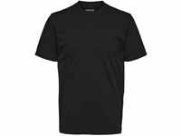 Selected Homme Herren SLHRELAXCOLMAN200 SS O-Neck Tee S NOOS T-Shirt, Black, M