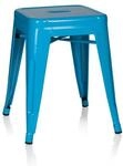 hjh OFFICE 645004 Metall Hocker VANTAGGIO Hellblau Sitzhocker im Industry-Design,