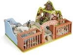 Papo - Der Zoo, Spielumgebung aus Holz, Entdeckung der Wilden Tiere f&uuml;r Kinder ab 3