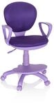 hjh OFFICE 671009 Kinderdrehstuhl Kid Colour Stoff Lila Schreibtischstuhl Kinder,