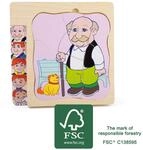 small foot 11029 by Legler Schichtenpuzzle Opas Leben Spielzeug, Mehrfarbig