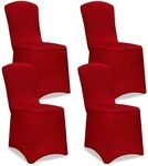 Deuba&reg; Stuhlhussen 4er Set Bordeaux Rot Weihachten Stretch Dehnbar 30&deg;C Waschbar