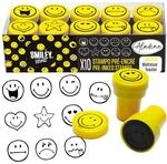 Aladine 3003626 Stampo Easy Smiley Stempelset, schwarz, gelb