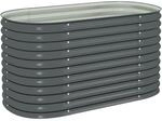 vidaXL Hochbeet Stahl Grau 160x80x81 cm Gem&uuml;sebeet Pflanzbeet Fr&uuml;hbeet Garten