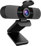 EMEET Full HD Webcam - C960 1080P Webcam mit Objektivabdeckung & Dual Mikrofon, 90 &deg;