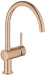 Grohe Sp&uuml;ltisch-Einhebelmischer Minta warm ss geb., schwenkb. Rohrausl, C-Ausl