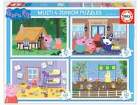 Educa - Peppa Pig 4-in1 Puzzle-Set mit 20/40/60/80 Teilen, progressives Kinderpuzzle