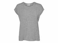 Vero Moda NOS Damen Vmava Plain Ss Top Ga Noos Bluse, Grau (Light Grey Melange), 38