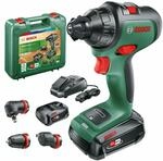 Bosch Akkuschrauber AdvancedDrill 18 Set (2 Akkus, 18 Volt System, 3 Aufs&auml;tze,...