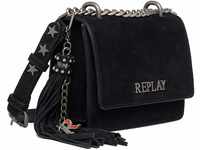 Replay Damen Handtasche aus Wildleder, Black 098 (Schwarz), Onesize