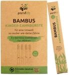 pandoo 4er Set Bambus Zahnb&uuml;rste | vegan | BPA frei | Speziell f&uuml;r Kinder |...
