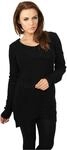 Urban Classics Damen Pullover Ladies Long Wideneck Sweater, Gr. Small, Schwarz (Black