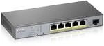 Zyxel Gigabit Smart-Managed PoE+ Switch (mit 2 PoE++ Ports) mit 5 Ports, einem...