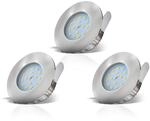 B.K.Licht - 3er Set LED Bad Einbaustrahler 230V 4,8W ultraflach IP44, 60mm Lochmass,