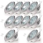 B.K.Licht - 10er Set LED Einbaustrahler 230V schwenkbar, warmwei&szlig;e Lichtfarbe,