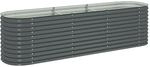 vidaXL Hochbeet Stahl Grau 320x80x81 cm Gem&uuml;sebeet Pflanzbeet Fr&uuml;hbeet Garten