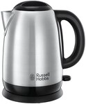 Russell Hobbs Wasserkocher [1,7l, 2400W] Adventure Edelstahl (Schnellkochfunktion,