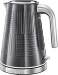 Russell Hobbs Wasserkocher [1,7l, 2400W] Geo Edelstahl Grau (Schnellkochfunktion,