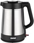 Unold 18715 Wasserkocher - Edelstahl Thermo Kettle, Schwarz, 1,5 L, 1850 W,
