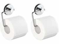 WENKO Vacuum-Loc® Toilettenpapierhalter Milazzo, Befestigung ohne Bohren, 2er...