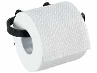 WENKO Toilettenpapierhalter Classic Plus Black - Rollenhalter mit hochwertigem